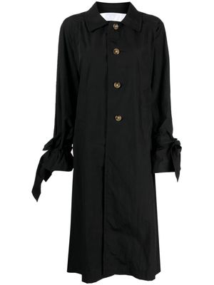 Comme des Garçons TAO tied-cuffs single-breasted trench - Black