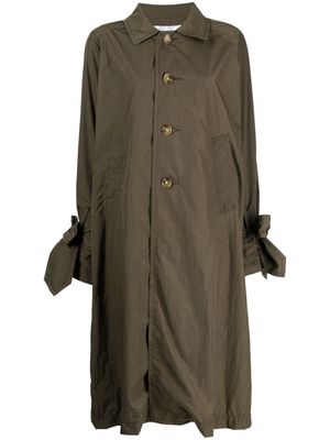 Comme des Garçons TAO tied-cuffs single-breasted trench - Green