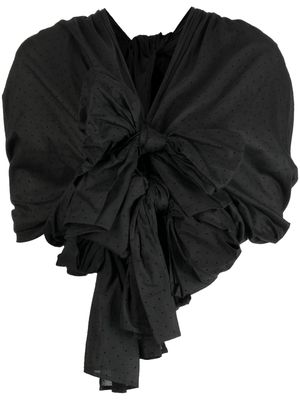 Comme des Garçons TAO twisted gathered bow-detail shirt - Black