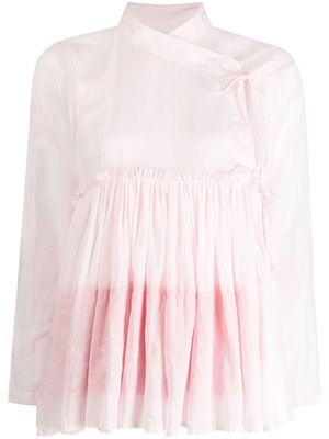 Comme des Garçons TAO wrap-design cotton blouse - Pink