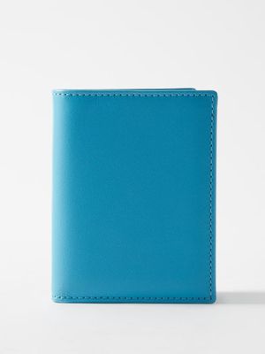 Comme Des Garçons Wallet - Bi-fold Leather Wallet - Mens - Blue