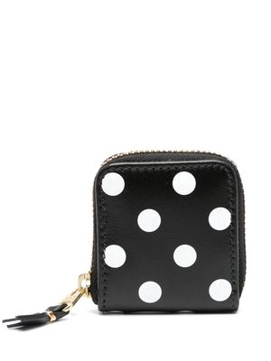 Comme Des Garçons Wallet bold-dot pattern leather wallet - Black