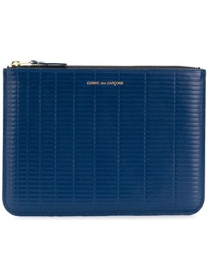 Comme Des Garçons Wallet embossed clutch bag - Blue