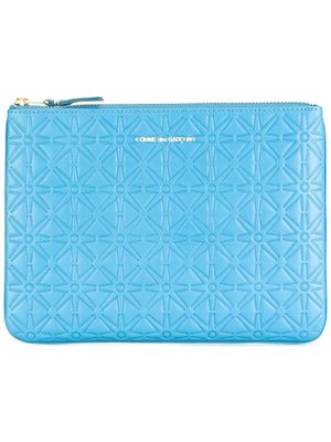 Comme Des Garçons Wallet embossed zip wallet - Blue