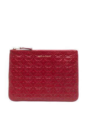 Comme Des Garçons Wallet geometric-embossed leather wallet - Red