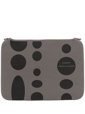 Comme Des Garçons Wallet geometric-print logo laptop case - Grey
