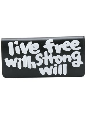 Comme Des Garçons Wallet Live Free With Strong Will wallet - Black