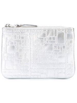 Comme Des Garçons Wallet logo-embossed leather purse - Metallic