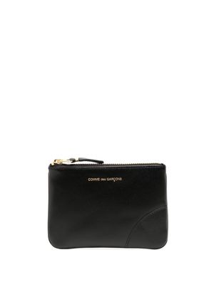 Comme Des Garçons Wallet logo-print top-zip leather wallet - Black