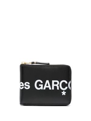 Comme Des Garçons Wallet logo-print zipped bi-fold wallet - Black