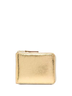 Comme Des Garçons Wallet metallic-effect zipped wallet - Gold