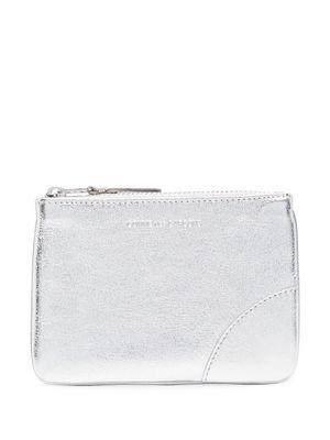Comme Des Garçons Wallet metallic-effect zipped wallet - Silver