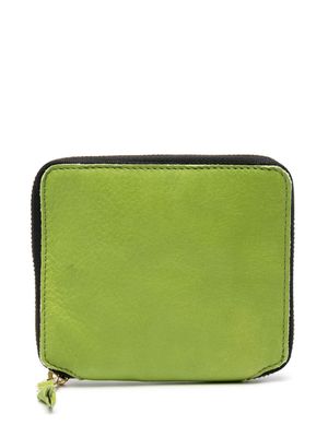 Comme Des Garçons Wallet washed bi-fold zip-up wallet - Green