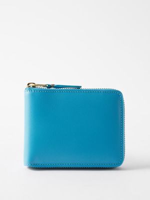 Comme Des Garçons Wallet - Zip-around Leather Wallet - Mens - Blue