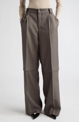 Commission Layered Pleated Virgin Wool Trousers in Taupe