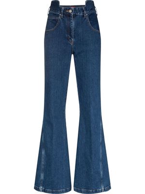 Commission slash-detail flared jeans - Blue