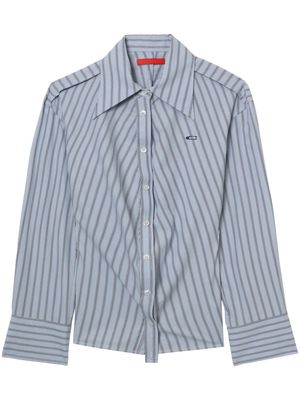 Commission striped asymmetric shirt - Blue