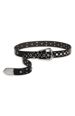 Commission Stud Leather Belt in Black