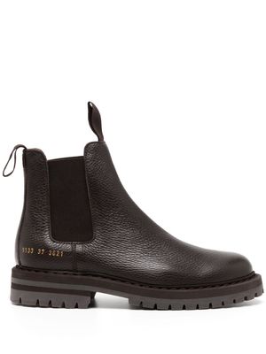 Common Projects Chelsea pebbled-leather ankle boots - Brown