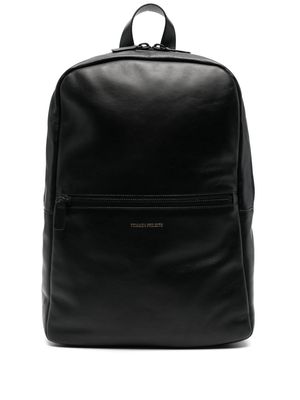 Common Projects logo-stamp leather backpack - Black