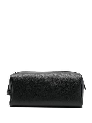Common Projects logo-stamp leather wash bag - Black
