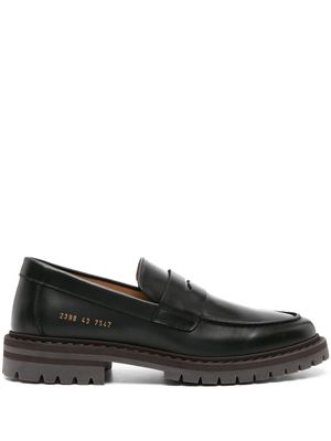 Common Projects numbers-stamp leather penny loafers - Black