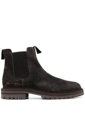 Common Projects serial-number suede Chelsea boots - Black