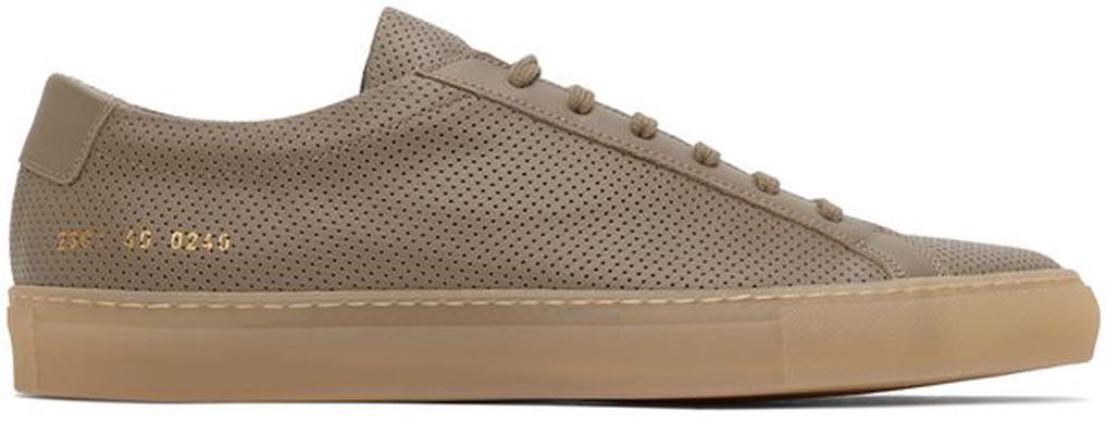 Common Projects Taupe Perforated Achilles Low Sneakers