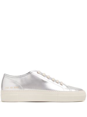 Common Projects Tournament Low metallic-leather sneakers - Silver
