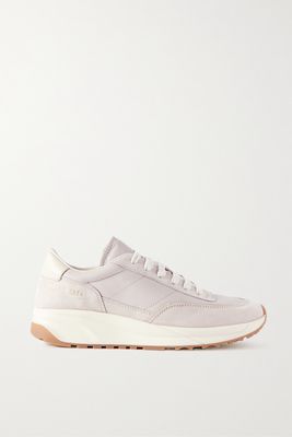 Common Projects - Track 80 Leather And Suede Sneakers - Gray