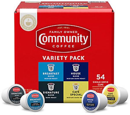 Community Coffee 54-Ct Variety Pack Single Serv e Cups