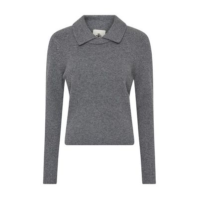 Como knit sweater with collar