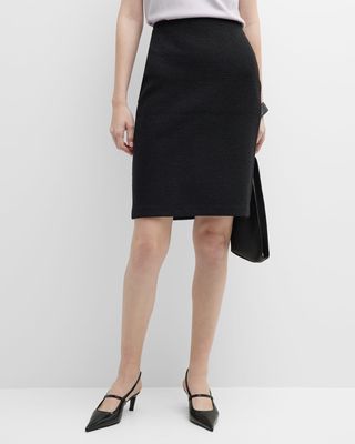 Compact Boucle Knit Skirt