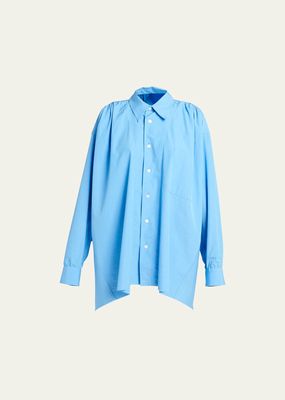 Compact Cotton Button-Front Shirt