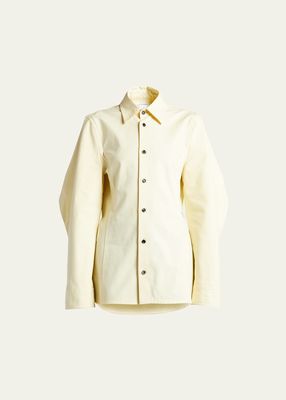 Compact Cotton Canvas Shirt with Elongated Storm Flap