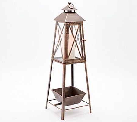 Compass Home 26" Standing Lantern w/ Flameless Candle