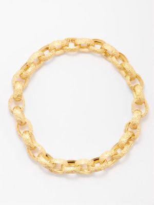 Completedworks - Crinkled 24kt Gold-vermeil Chain Necklace - Womens - Gold