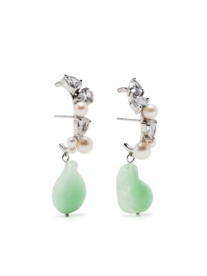Completedworks Eze-eh sterling silver pearl and jade earrings