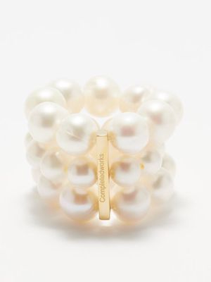 Completedworks - Freshwater Pearl & 14kt Gold-plated Layered Ring - Womens - Pearl