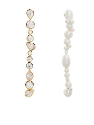 Completedworks Glitch gold-plated pearl drop earrings
