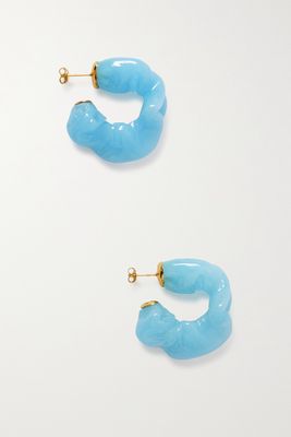 Completedworks - Gold-plated And Resin Hoop Earrings - Blue