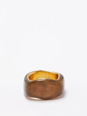 Completedworks - H34 Resin & 18kt Gold-vermeil Ring - Mens - Dark Yellow