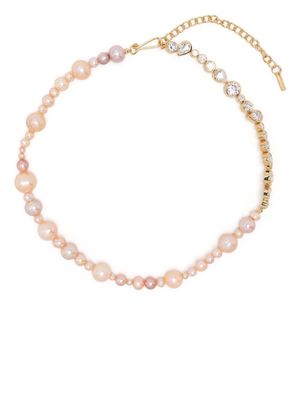 Completedworks pearl and zirconia chain necklace - Gold
