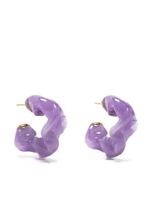 Completedworks Ruffle abstract hoop earrings - Purple