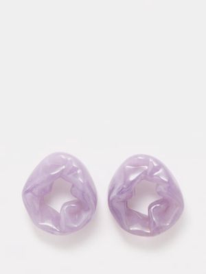 Completedworks - Scrunch Resin & 18kt Gold-vermeil Earrings - Womens - Light Purple