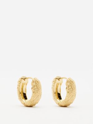 Completedworks - Small Crushed Recycled 14kt Gold-vermeil Hoops - Womens - Gold