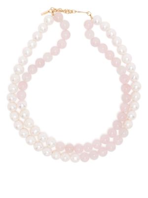 Completedworks Some Lost Time pearl and quartz beaded necklace - White