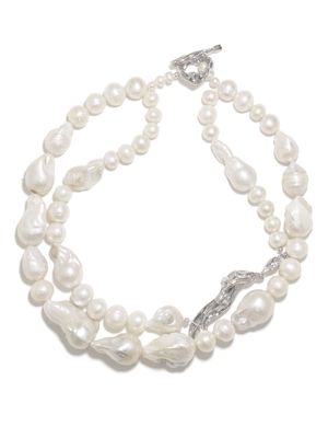 Completedworks sterling silver baroque pearl necklace - White