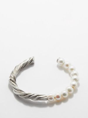 Completedworks - The State We're In Freshwater-pearl Bracelet - Mens - Silver Multi