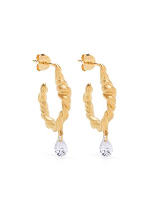 Completedworks twisted-hoop crystal drop earrings - Gold